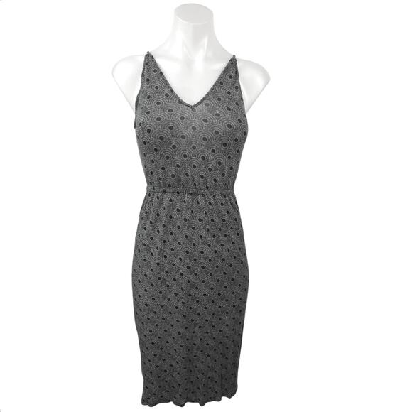 & Other Stories Gray Polka Geometric Sleeveless V-neck Bodycon Pencil Dress 4 - Picture 1 of 5